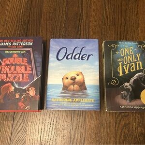 Lot of 3 books Odder, The Double Trouble Puzzle and The One and Only Ivan